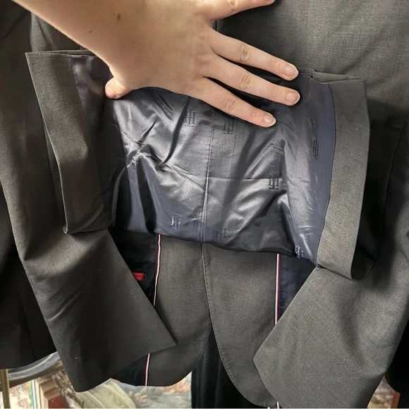 Tommy Hilfiger NWT Black/Grey Charcoal Sports Coat Suit Jacket Blazer - Picture 8 of 8